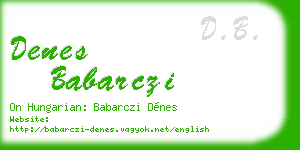 denes babarczi business card